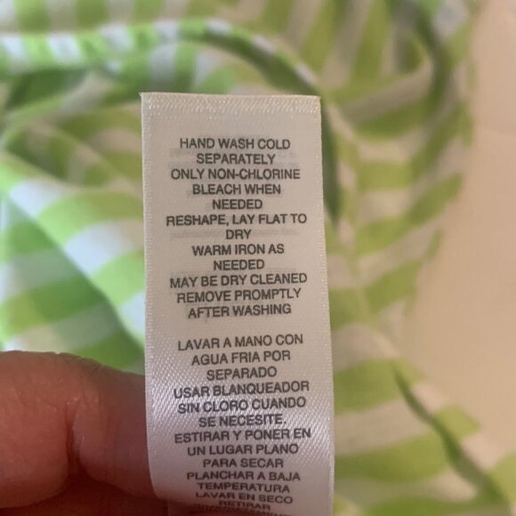 Chico's Linen Blend Stripe Patchwork Tie Short Sleeve Top Women’s Size Small - Picture 6 of 10